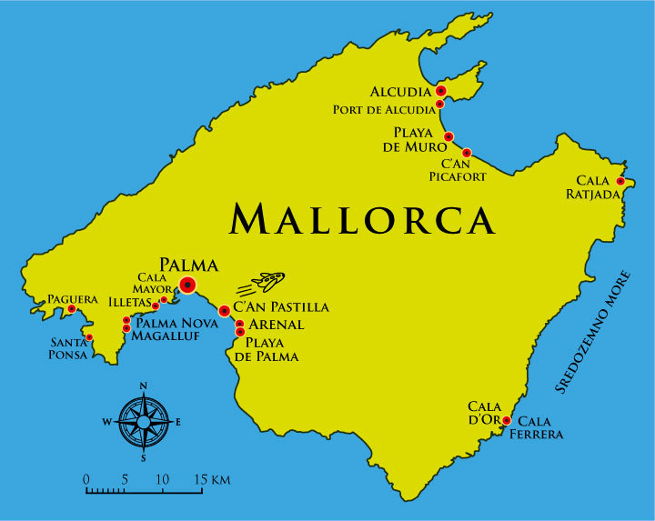 Mapa Majorke letovanje cene aranžmana avionom Španija